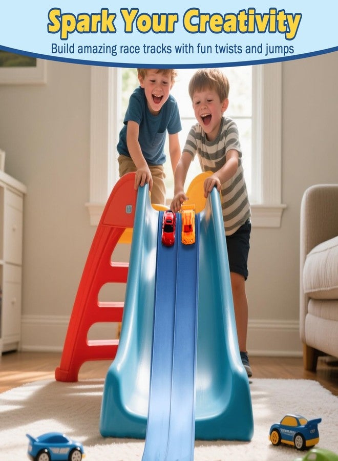 INKZOO Flex Tracks 15 Ft Starter Set Flexible Race Track for Kids 3+, Flexible Car Track Race Car Ramp Track Compatible with Diecast 1/64th Cars, Portable Rolls Up Race Tracks with Strong Suction Cups - Image 2